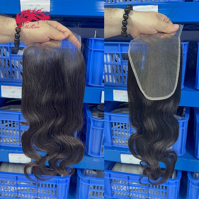 Ali Queen Free Part Body Wave Premium Raw Hair  6x6 HD Lace Closure