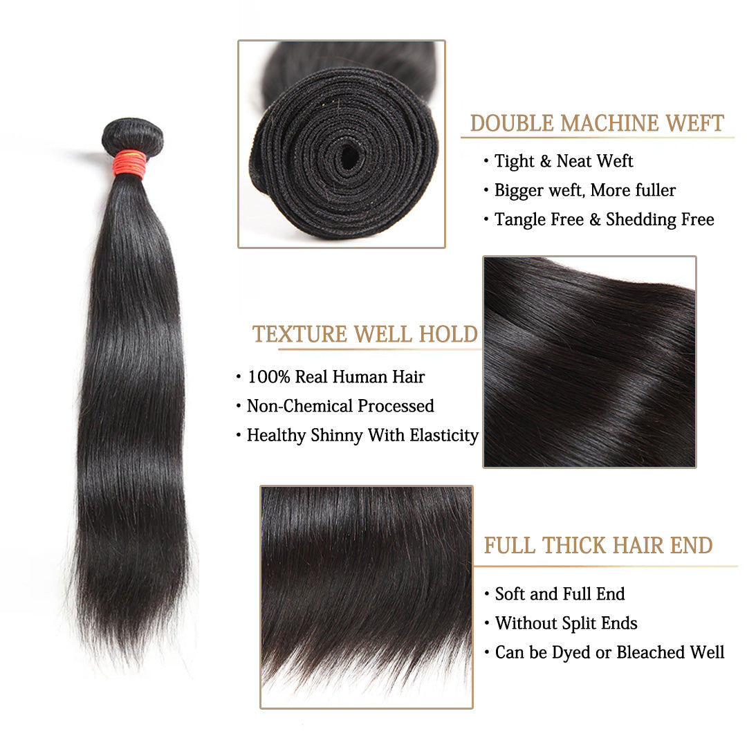 Ali Queen Straight Tangle-free Raw Hair Reuseable Bundle Deal