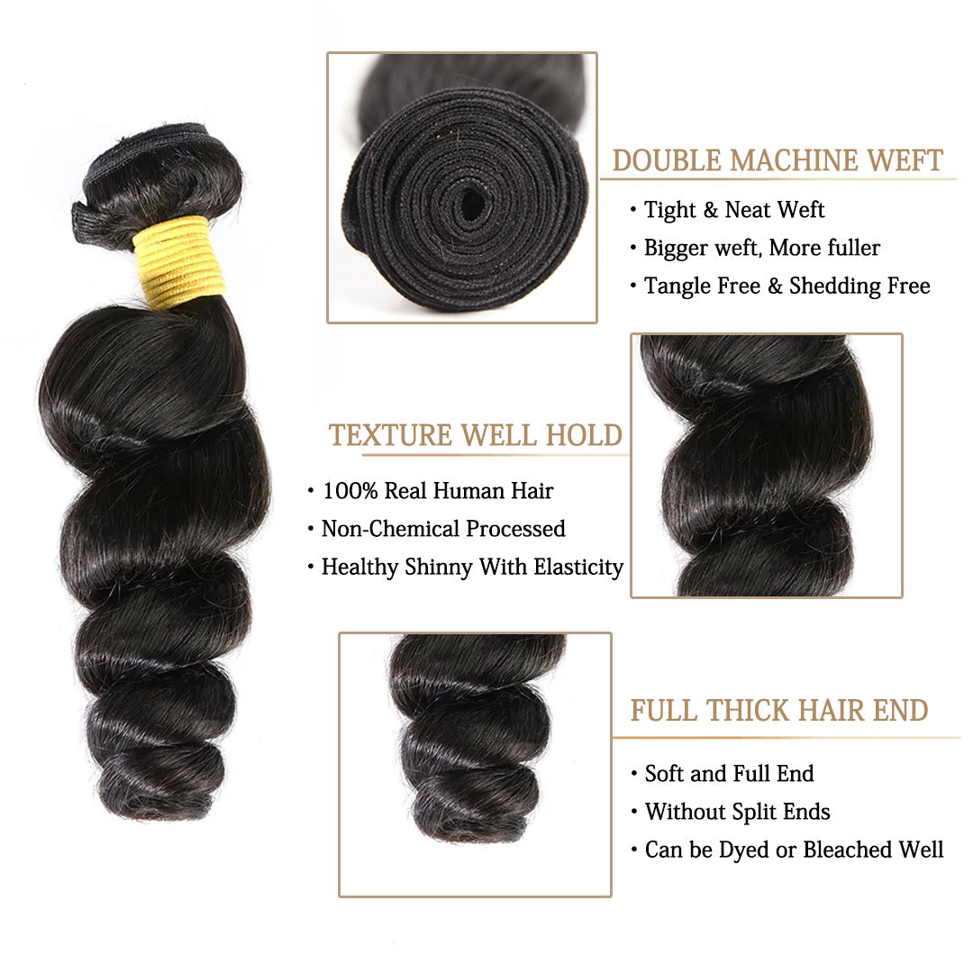 Ali Queen Premium Loose Wave Virgin Hair Soft & Bouncy Bundle