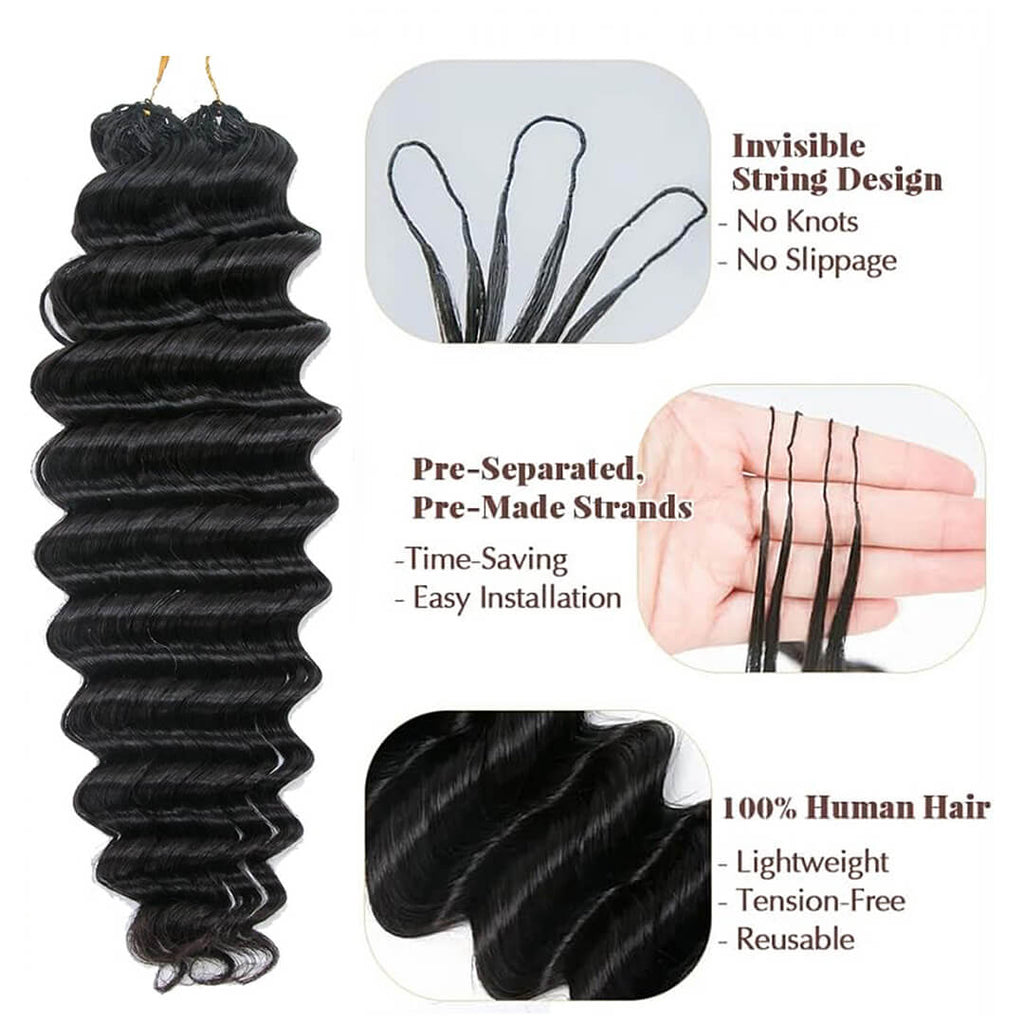 Ali Queen Deep Curly Knotless Pre-Separated Crochet Hair Extensions