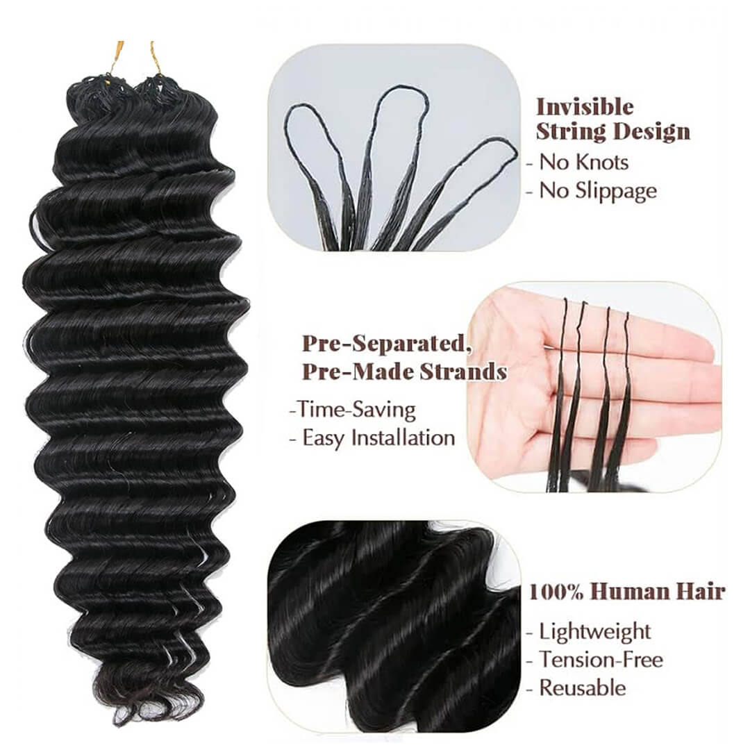 Ali Queen Deep Curly Knotless Pre-Separated Crochet Hair Extensions