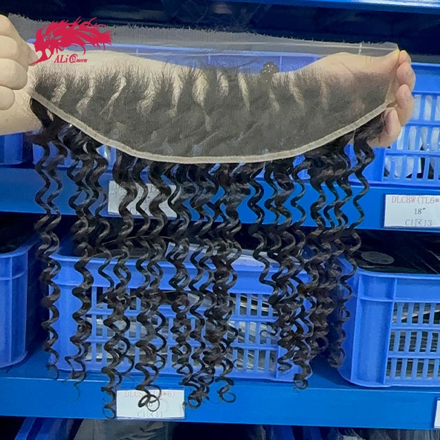 Ali Queen Raw Hair 13x4 Deep Wave Free Part HD Lace Frontal