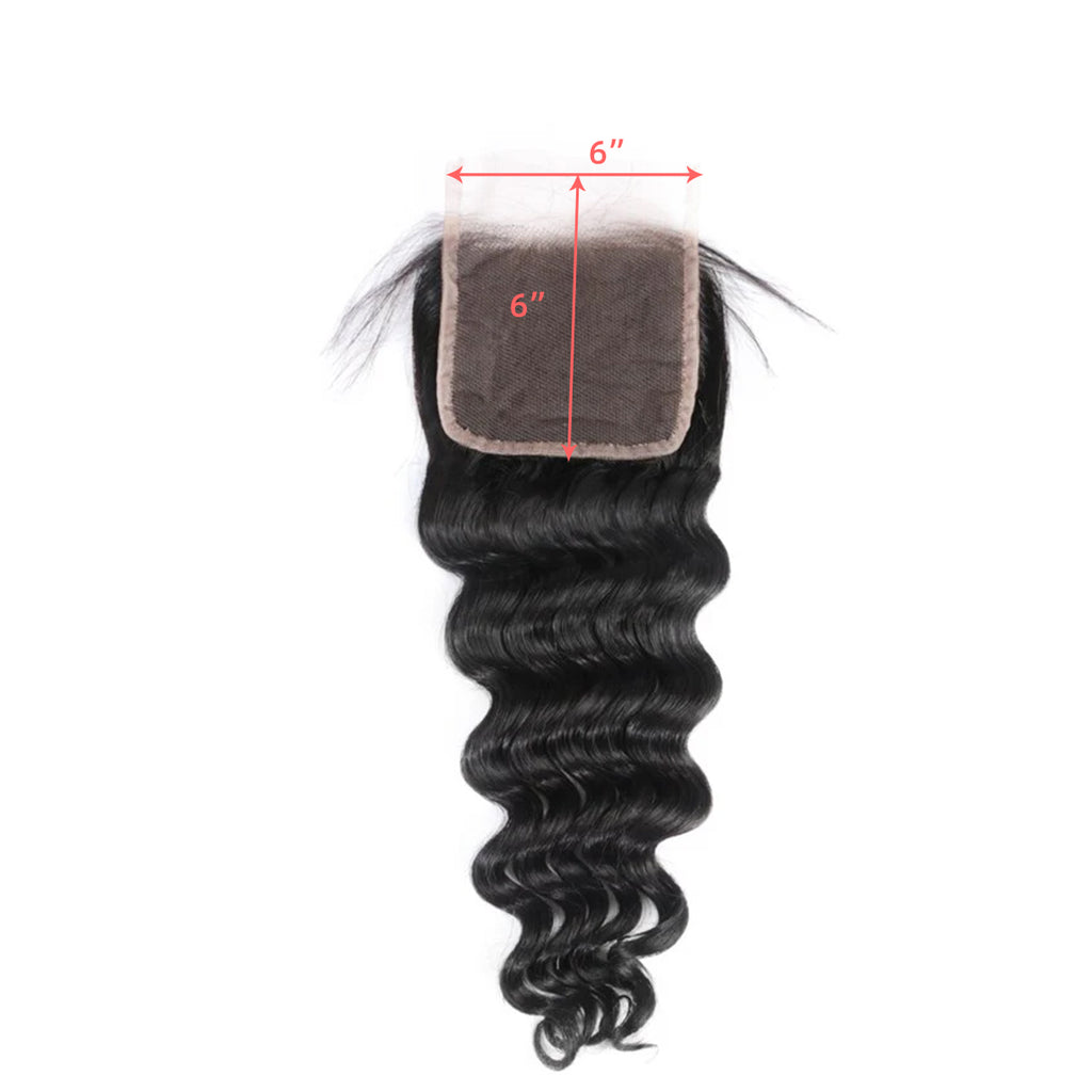 Ali Queen Natural Wave Virgin Hair 6x6 HD Large Lace Closure