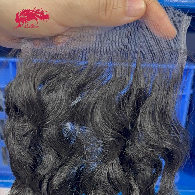 Ali Queen Free Part  Water Wave Premium Raw Hair 5x5 HD Closure