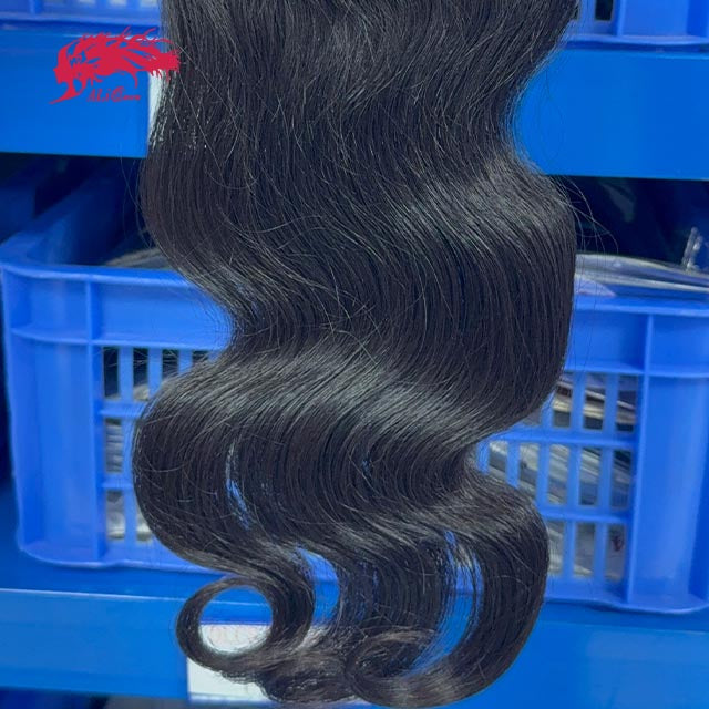 Ali Queen Body Wave Free Part Premium Raw Hair 4x4 HD Lace Closure