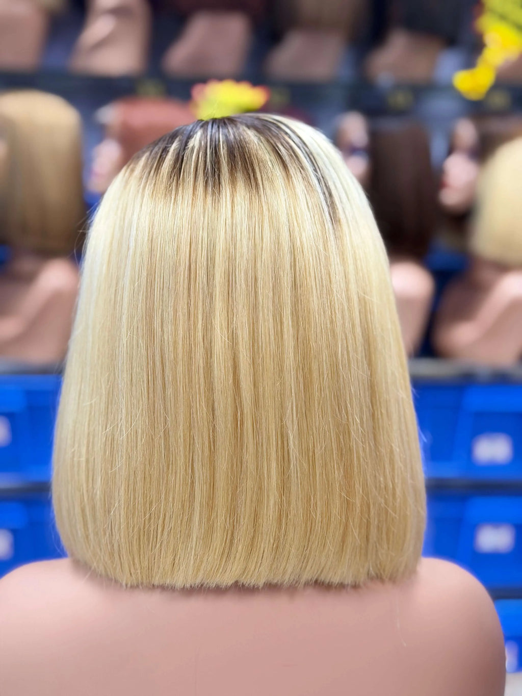 Ali Queen Straight Super Double Drawn Glueless Human Hair  5x5 Lace Bob Wig