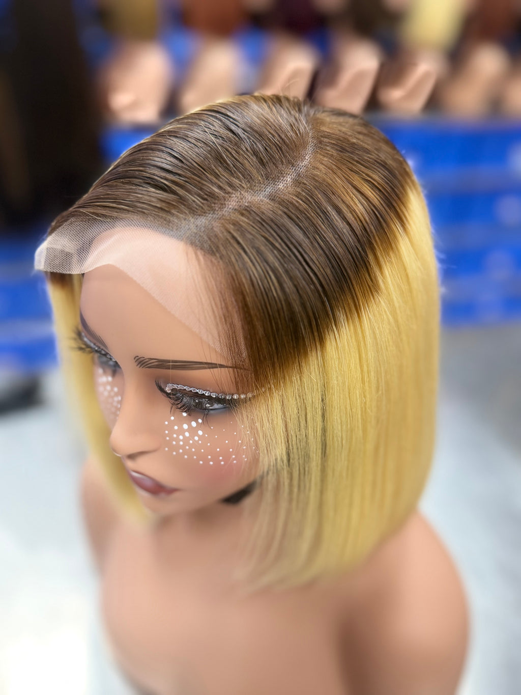 Ali Queen Straight Super Double Drawn Glueless Human Hair  5x5 Lace Bob Wig
