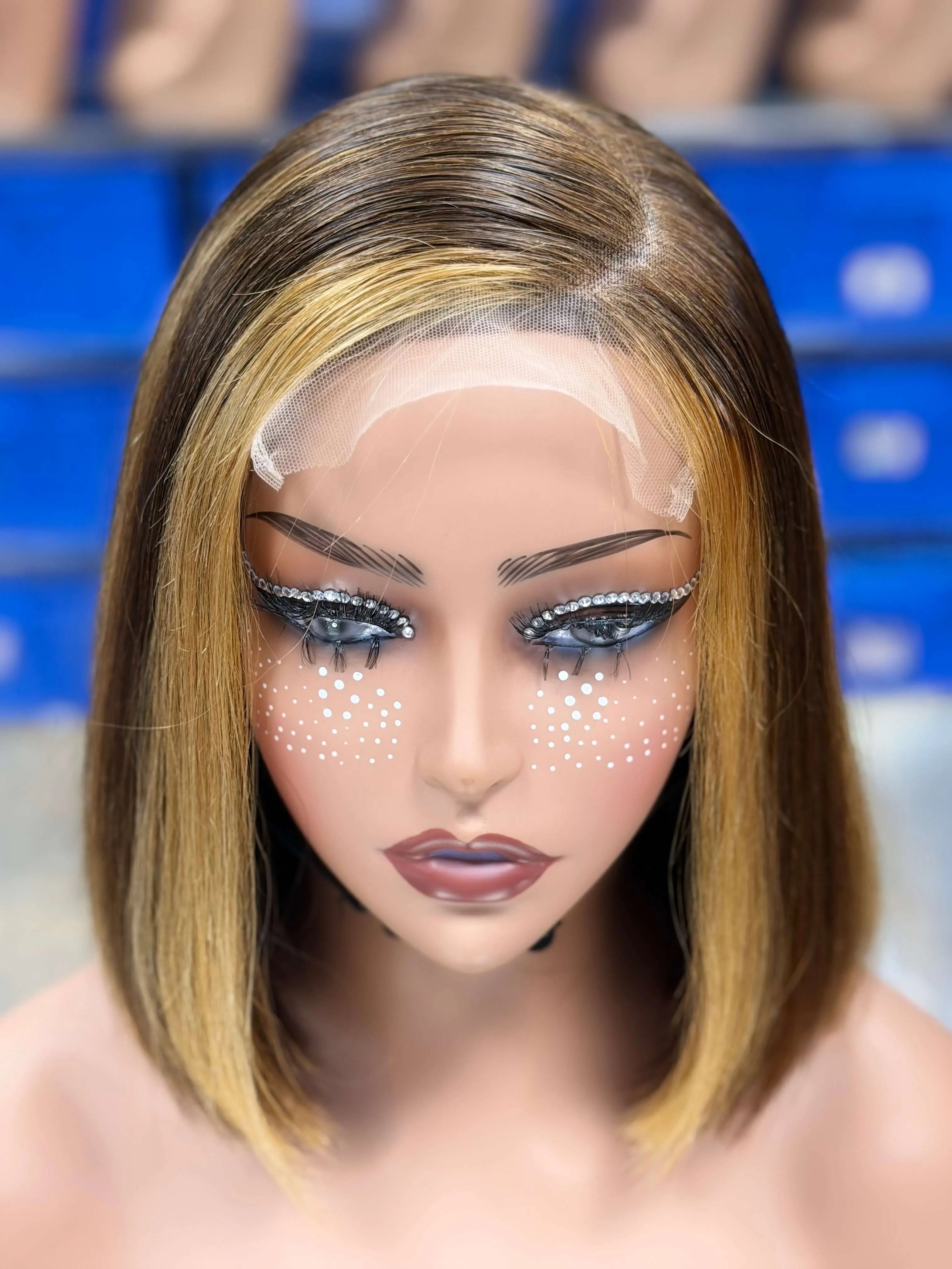 Ali Queen Straight Super Double Drawn Glueless Human Hair  5x5 Lace Bob Wig
