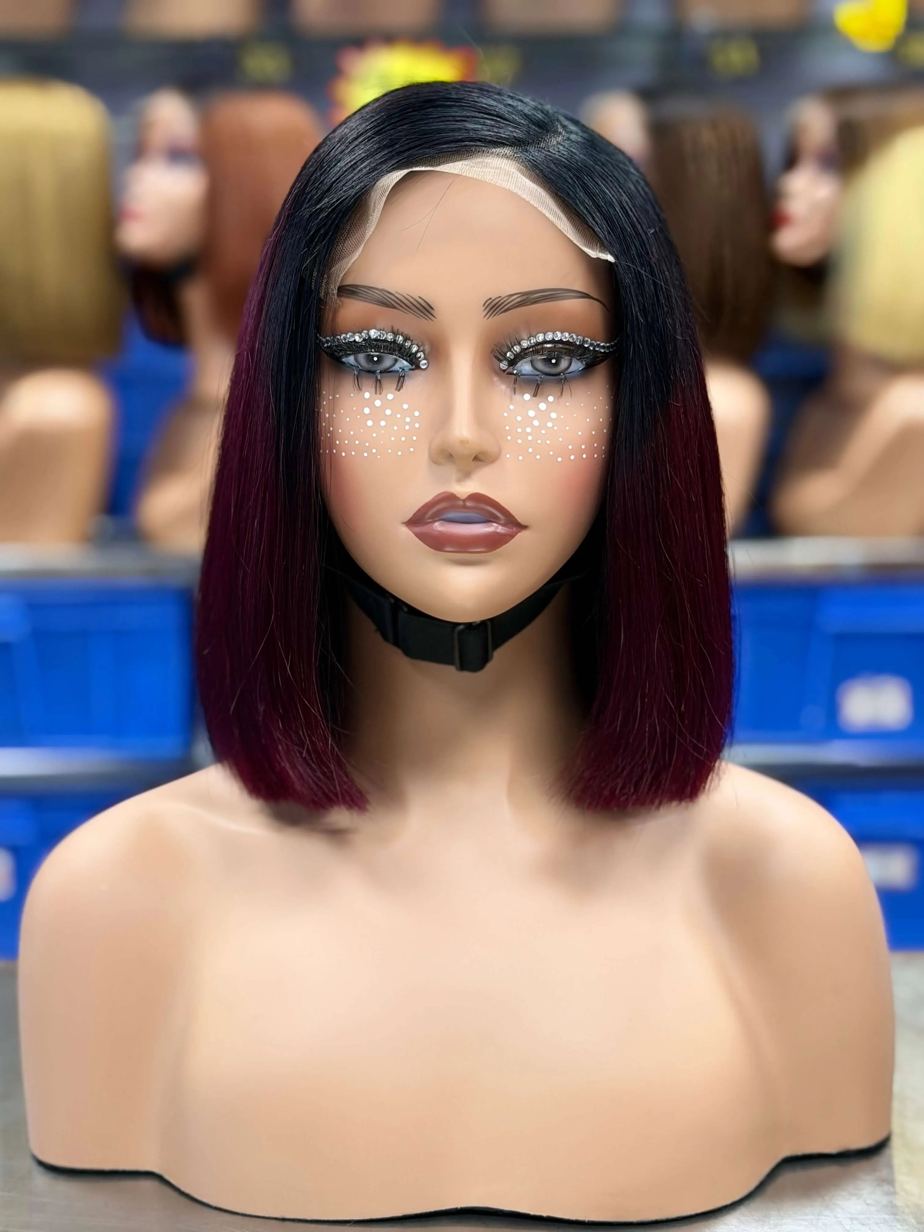 Ali Queen Straight Super Double Drawn Glueless Human Hair  5x5 Lace Bob Wig
