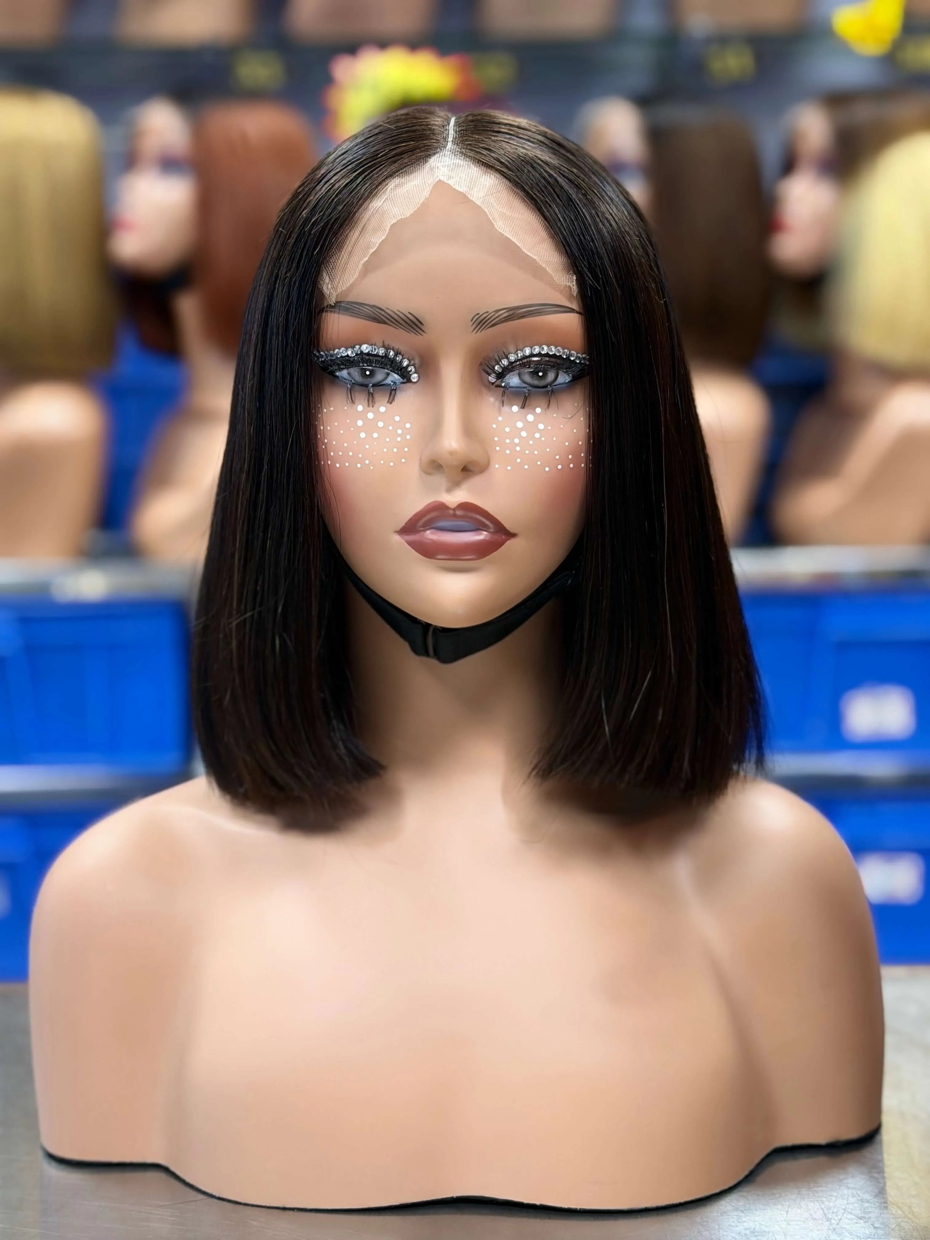 Ali Queen Straight Super Double Drawn Glueless Human Hair  5x5 Lace Bob Wig
