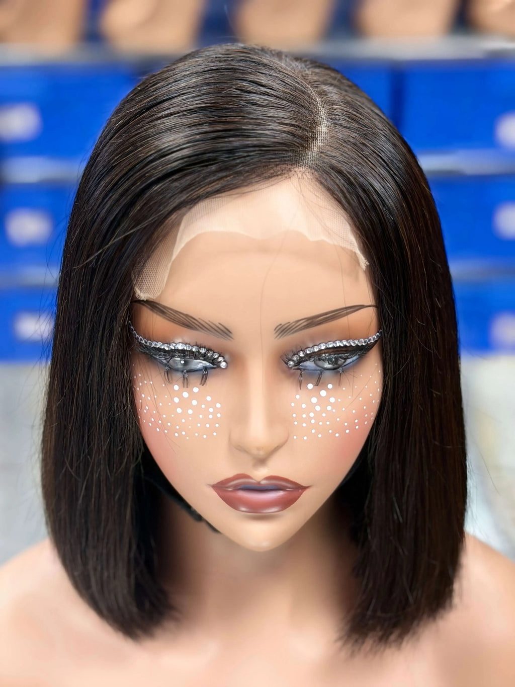 Ali Queen Straight Super Double Drawn Glueless Human Hair  5x5 Lace Bob Wig