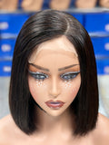 Ali Queen Straight Super Double Drawn Glueless Human Hair  5x5 Lace Bob Wig
