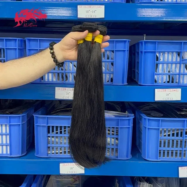 Ali Queen Straight Full End Natural Black Premium Virgin Hair Bundle