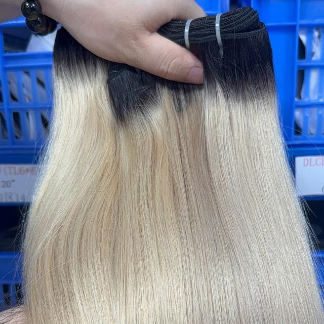 Ali Queen #1B/Gray Straight Premium Raw Super Double Drawn Bundle