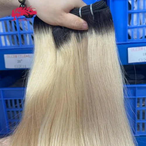 Ali Queen #1B/Gray Straight Premium Raw Super Double Drawn Bundle
