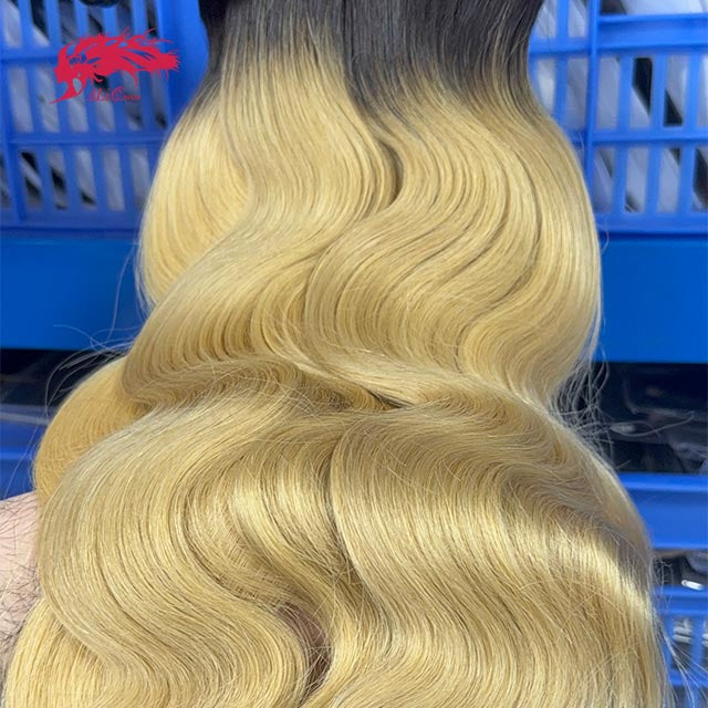 Ali Queen Body Wave Double Drawn Raw Mink Hair #1B/613 Color