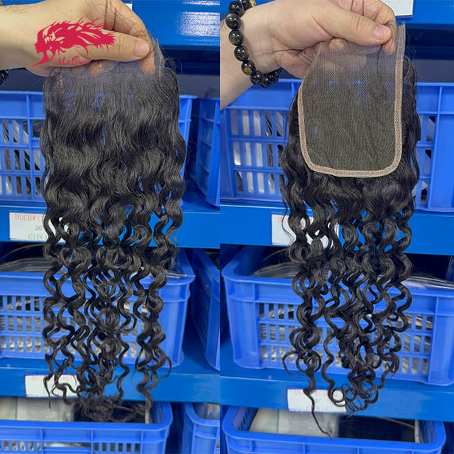 Ali Queen 4x4 Invisible Water Wave Virgin Hair HD Lace Closure