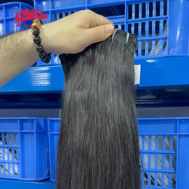 Ali Queen Straight Raw Double Drawn Mink Hair #1B Bundle 14-30 Inch