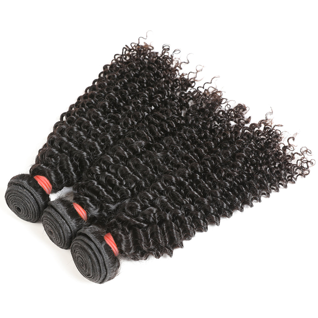 Ali Queen Kinky Curly Bouncy Raw Hair Bundle #1B Natural Black