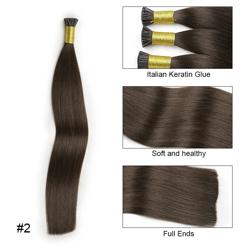 Ali Queen Straight Microlink I Tip Hair Extensions 100% Human Hair