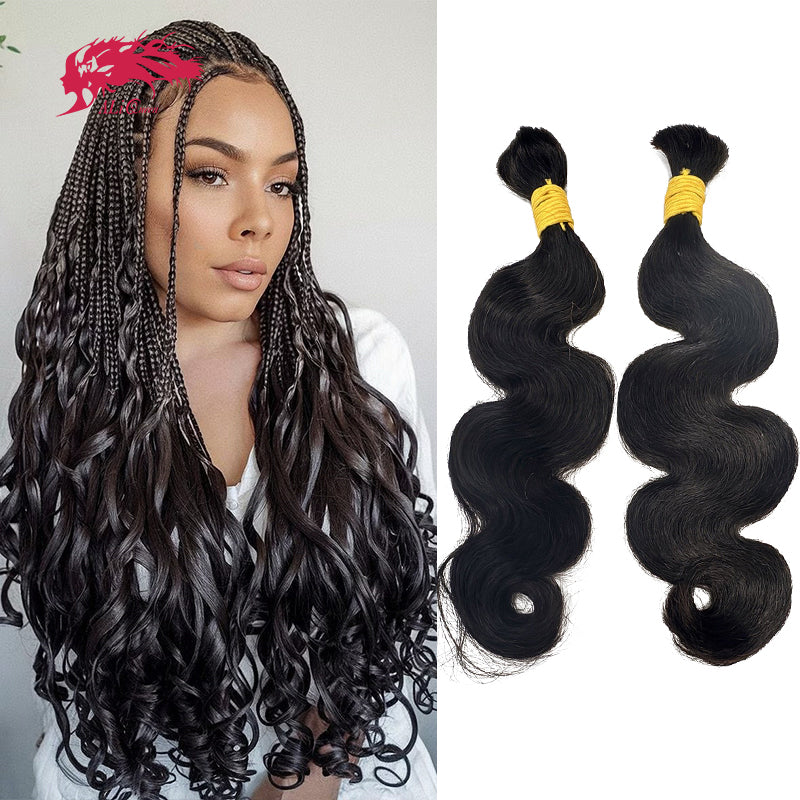 Ali Queen Body Wave Bulk Human Hair for Boho Knotless Braiding