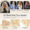 Ali Queen #613 Blonde Body Wave Virgin Hair Bundle Tangle-Free