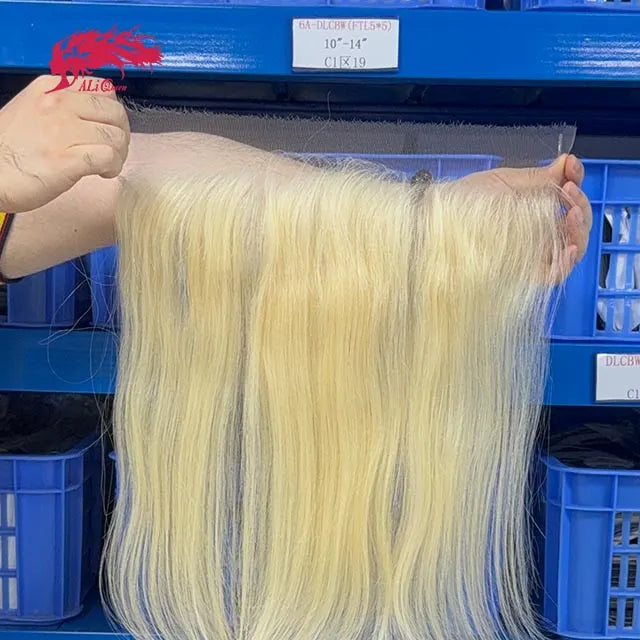Ali Queen 13x4 HD Straight Premium Raw Hair Lace Frontal – #613 Blonde