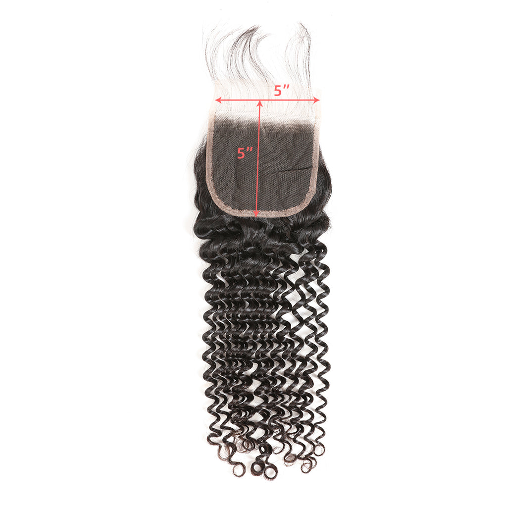 Ali Queen 100% Virgin Hair 5x5 HD Deep Wave Lace Closure