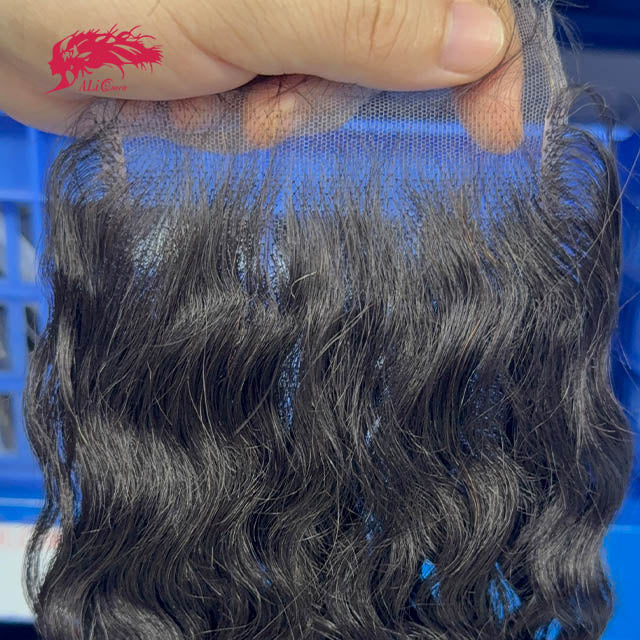 Ali Queen 4x4 Invisible Water Wave Virgin Hair HD Lace Closure
