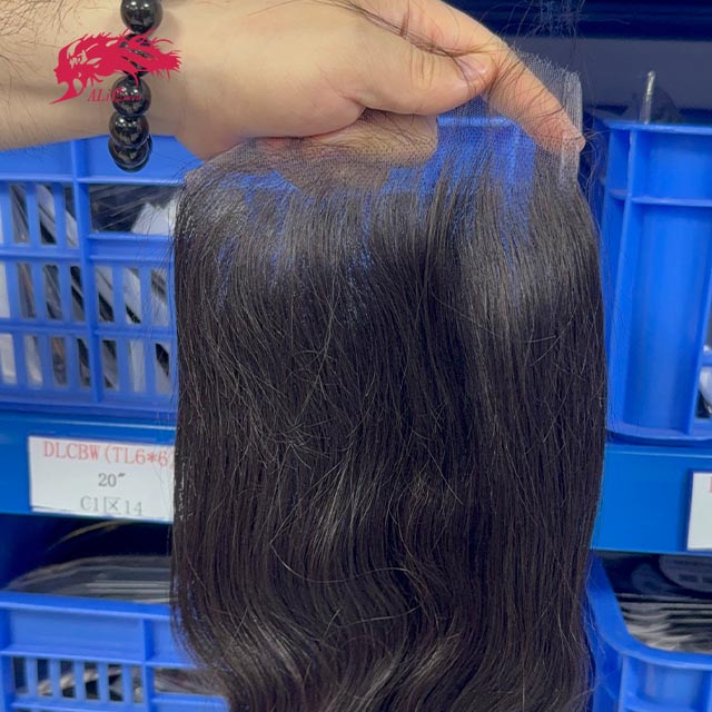 Ali Queen Free Part Body Wave Premium Raw Hair  6x6 HD Lace Closure