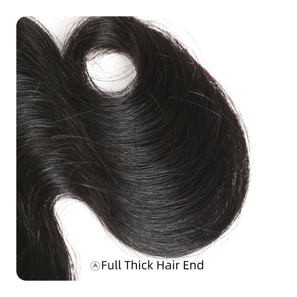 Ali Queen Heat-safe Body Wave Regular Raw Hair Bundle 1B Color