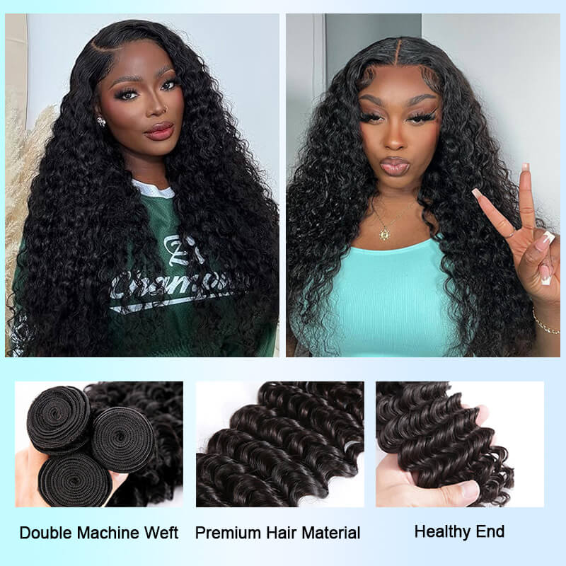 Ali Queen Deep Wave Premium Virgin Hair Full Ends Bundle