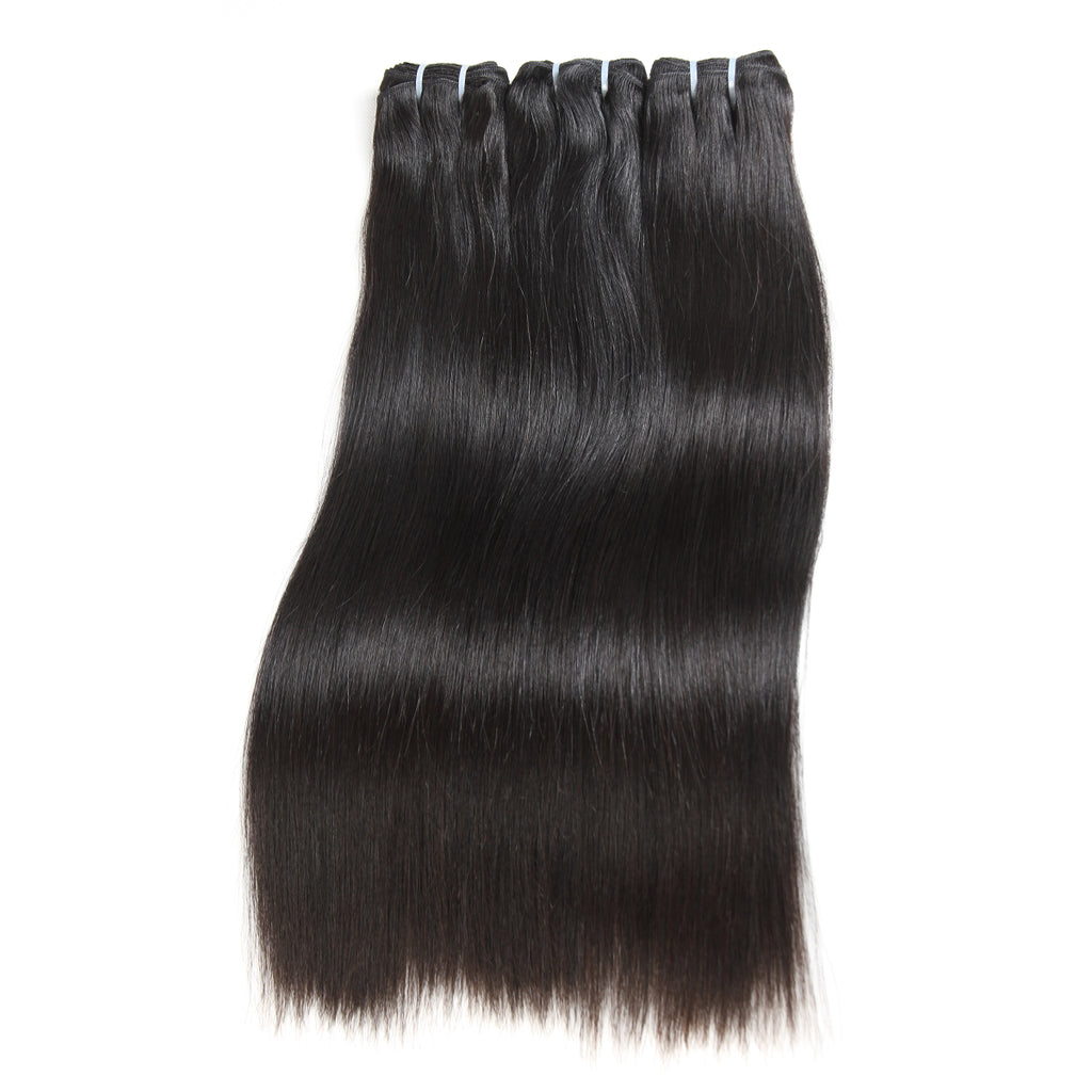 Ali Queen Straight Raw Double Drawn Mink Hair #1B Bundle 14-30 Inch