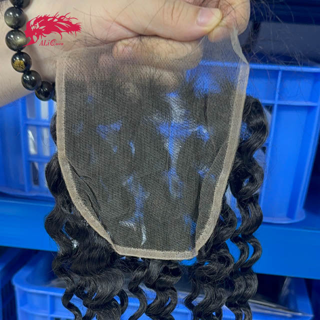 Ali Queen 100% Virgin Hair 5x5 HD Deep Wave Lace Closure