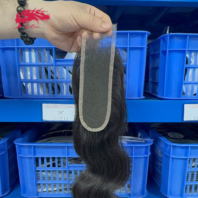 Ali Queen Body Wave Free Part Premium Raw Hair 2x6 HD Lace Closure