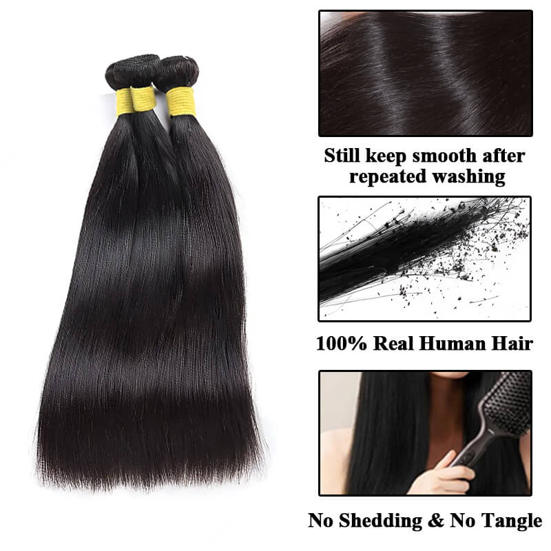 Ali Queen Straight Full End Natural Black Premium Virgin Hair Bundle