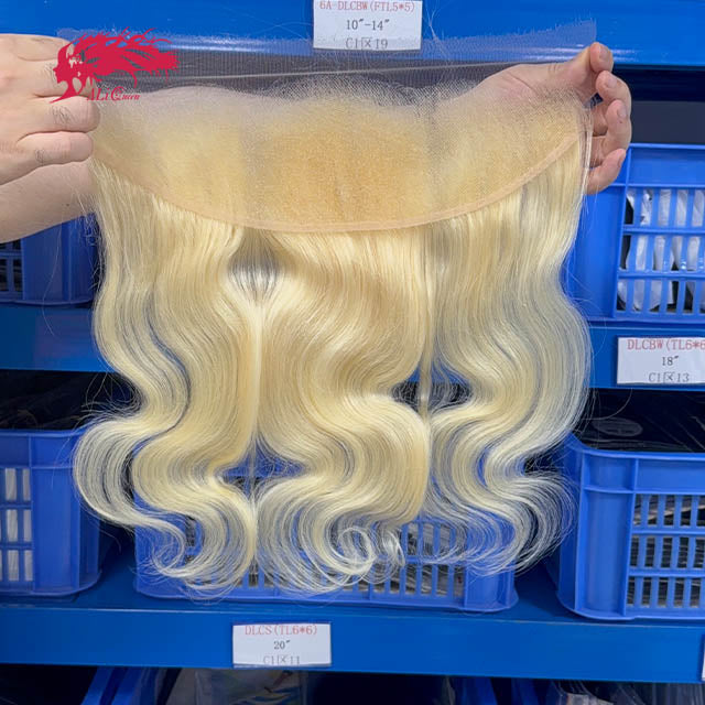 Ali Queen #613 Blonde 13x4 HD Body Wave Raw Hair Ear to Ear Frontal