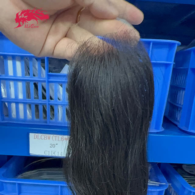 Ali Queen Body Wave Free Part Premium Raw Hair 2x6 HD Lace Closure