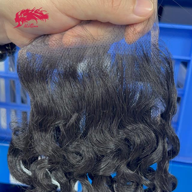 Ali Queen Water Wave Free Part Premium Raw Hair 4x4 HD Lace Closure