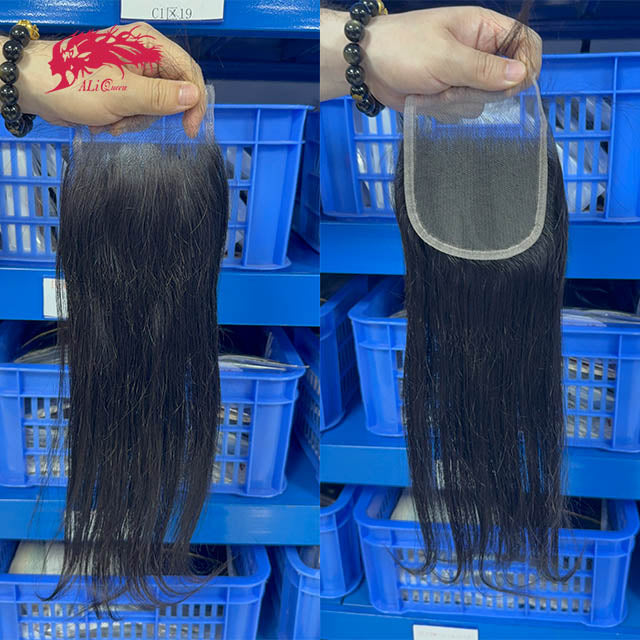 Ali Queen 4x4 HD Straight Human Virgin Hair Invisible Lace Closure