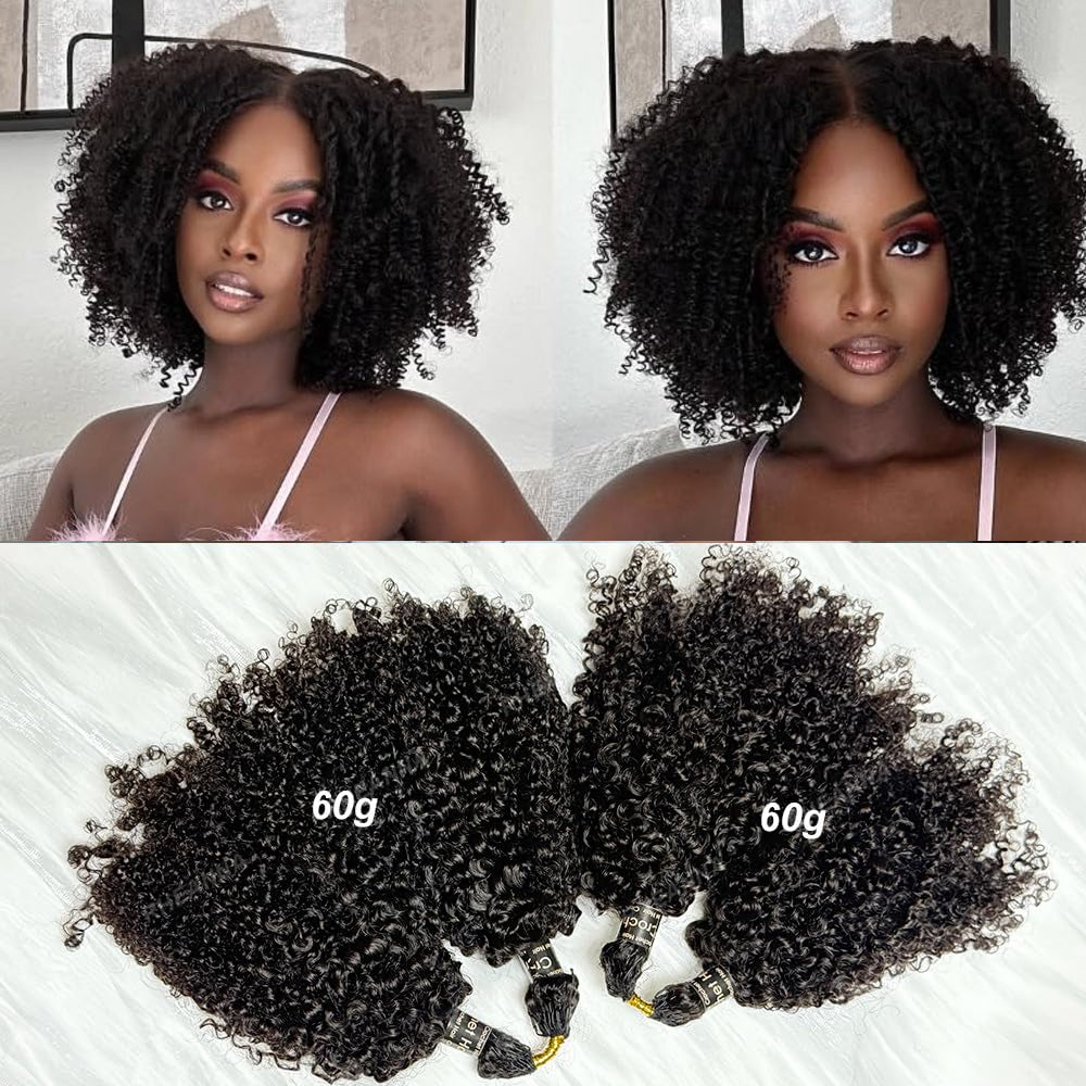 Ali Queen Crochet Hair Kinky Curly Feather Human Hair Extension