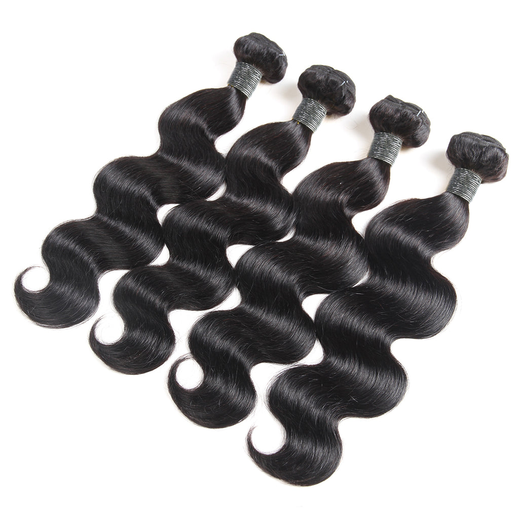 Ali Queen #1B Body Wave Bouncy Virgin Human Hair Bundle Deal