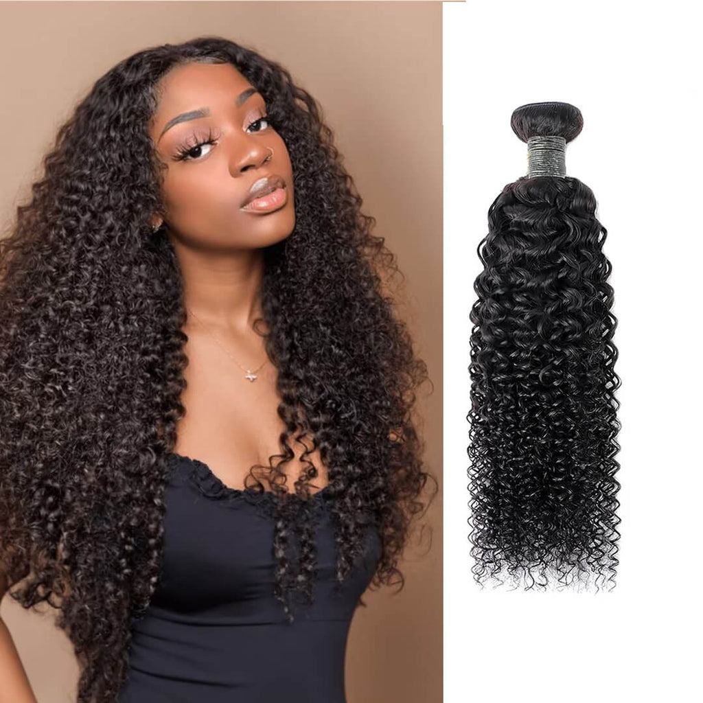Ali Queen Kinky Curly Virgin Human Hair Bundle #1B Natural Black