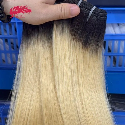 #1B/613 Straight Raw Double Drawn Mink Hair Bundle-Premium Human Hair