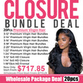 Premium Virgin Hair Wholesale Bundle & Closure Package Deal – 20 Pcs Package