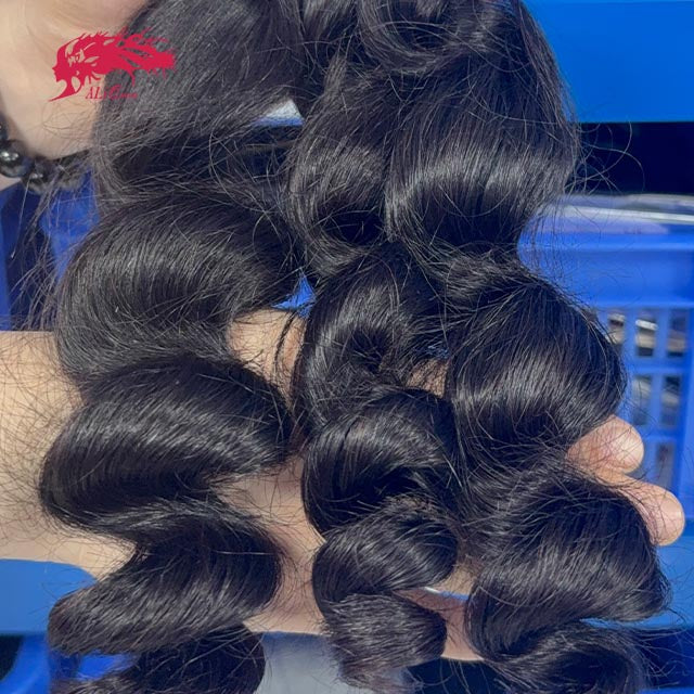 Ali Queen Loose Wave Tangle-Free Virgin Hair Bundle #1B Black