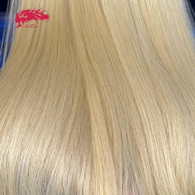 Ali Queen Straight Raw Double Drawn Mink Hair #1B/613 One Bundle