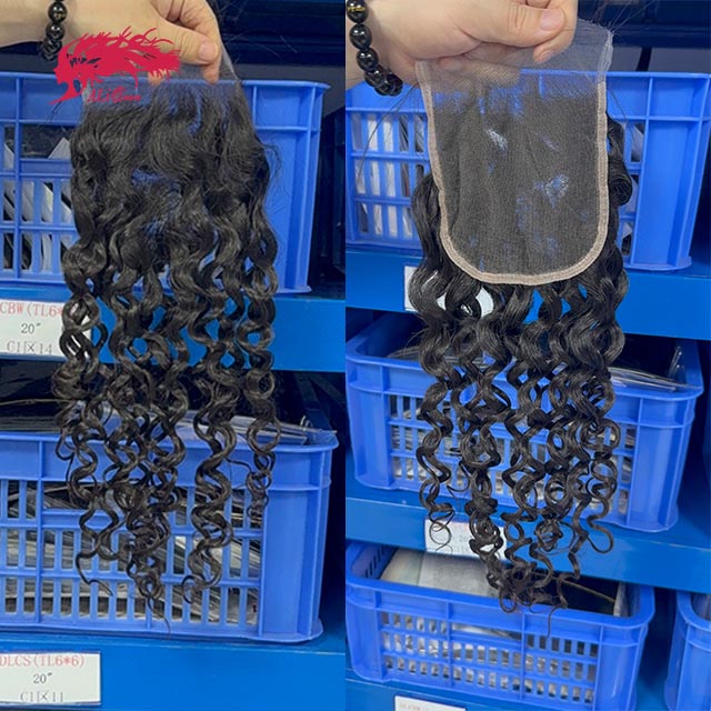 Ali Queen Free Part  Water Wave Premium Raw Hair 5x5 HD Closure