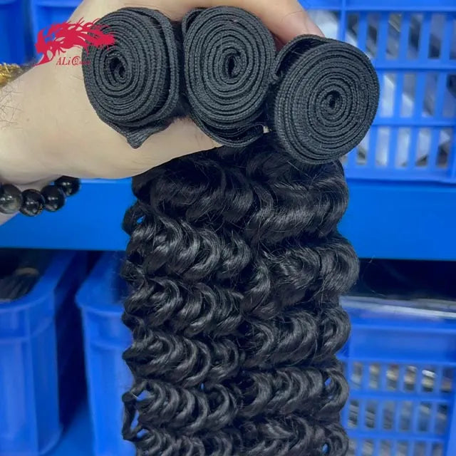 Ali Queen Deep Wave Premium Virgin Hair Full Ends Bundle