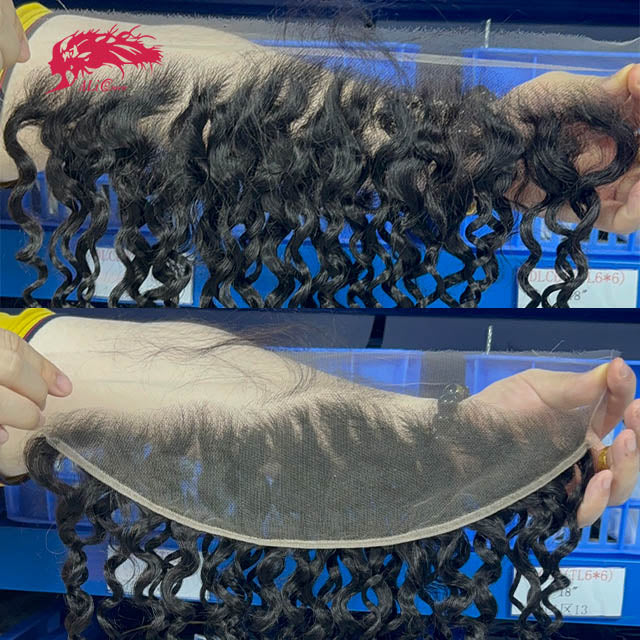Ali Queen Water Wave Virgin Hair 13x4 HD Frontal Natural Hairline